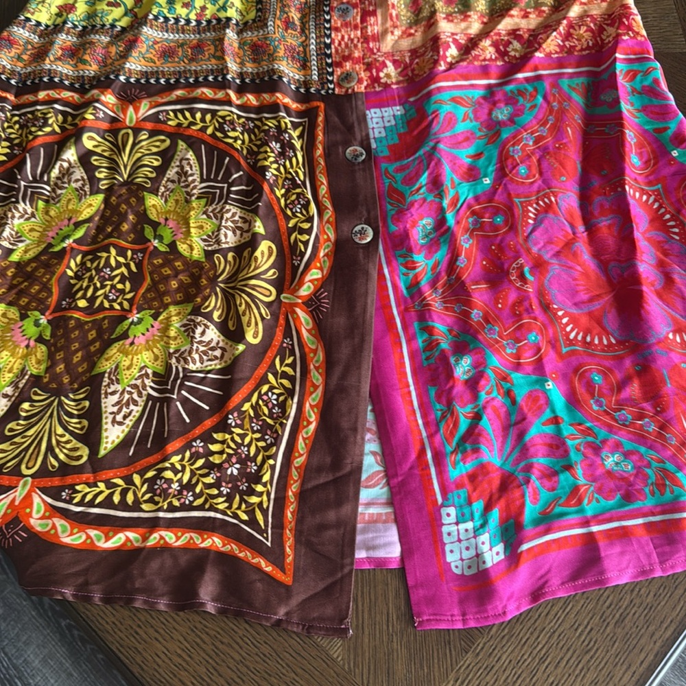 FARM Rio Mixed Scarves-print midi dress, Size Medium, $245 - Picture 10 of 13